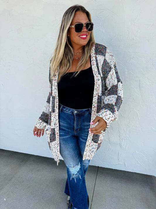 Checkered Miley Dot Cardigan in Four Colors