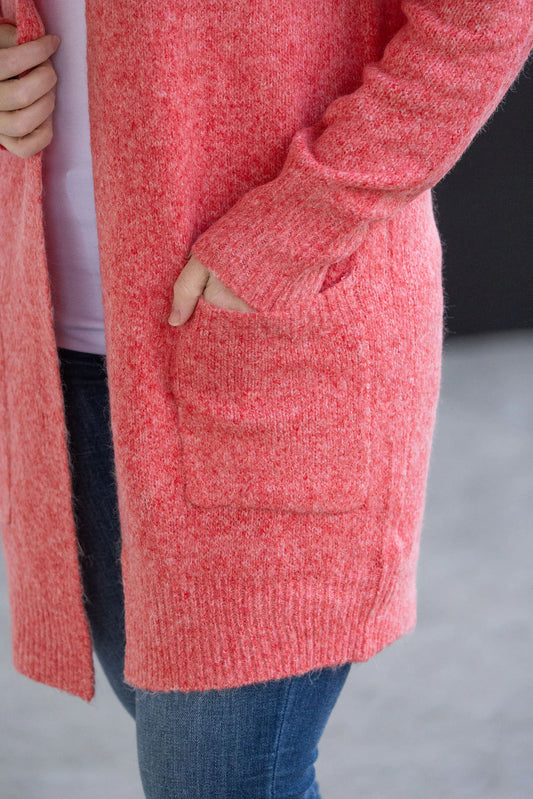 Madison Cozy Cardigan - Cherry