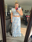 Printed Tie Back Cropped Top and Maxi Skirt Set - 6 Colors!!