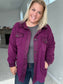 Oversized Basic Fleece Shacket in Plum