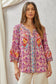 Print Embroidery Tunic Top