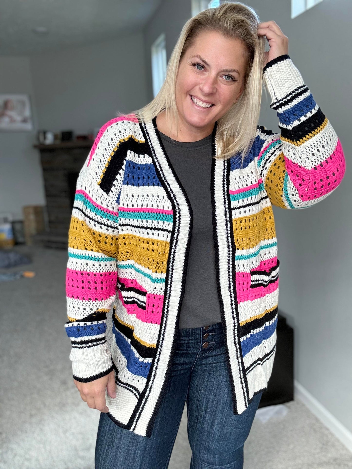 Felt Cute Striped Cardigan