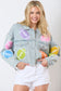 Football Towel & Sequin Embroidery Denim Jacket