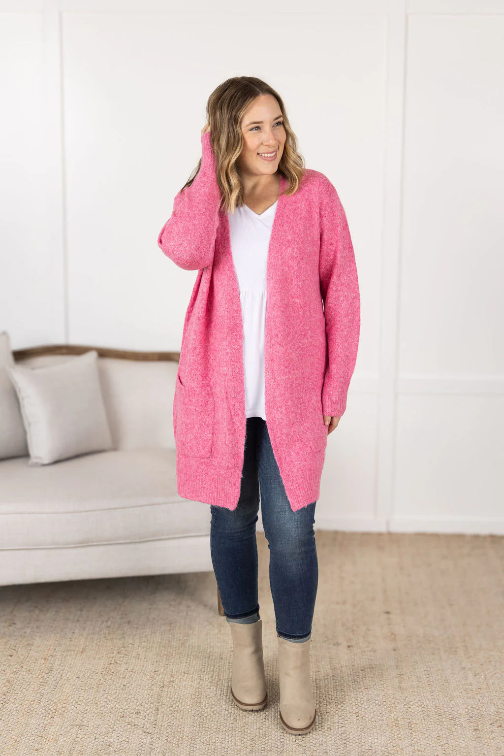 Madison Cozy Cardigan - Pink