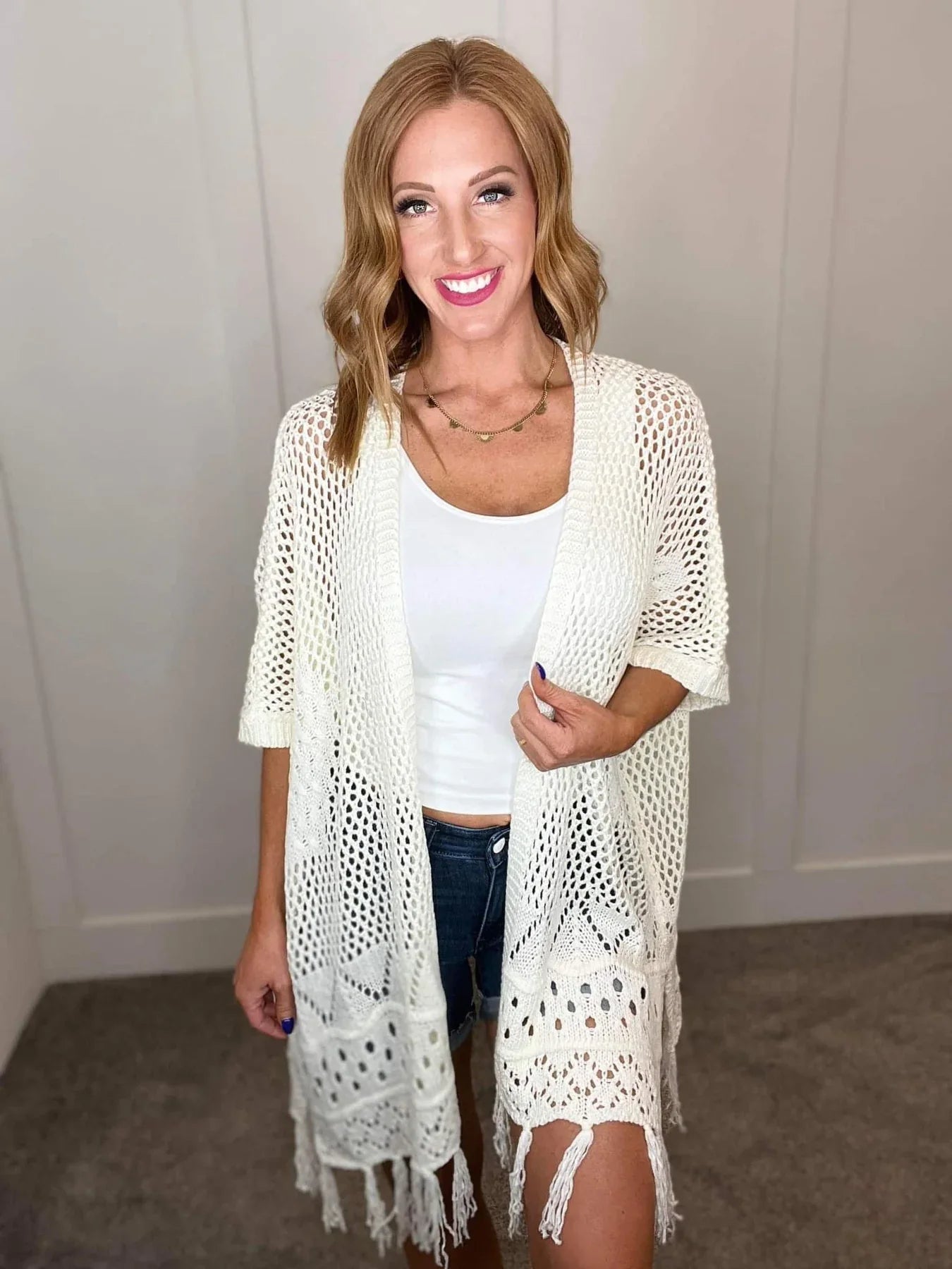 Amanda Crochet Cardigan in Six Colors