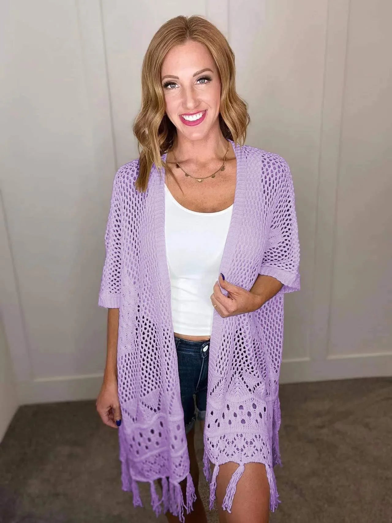 Amanda Crochet Cardigan in Six Colors