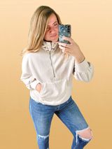 Half Zip Pullover Hoodie with Kangaroo Pocket - 2 Colors!