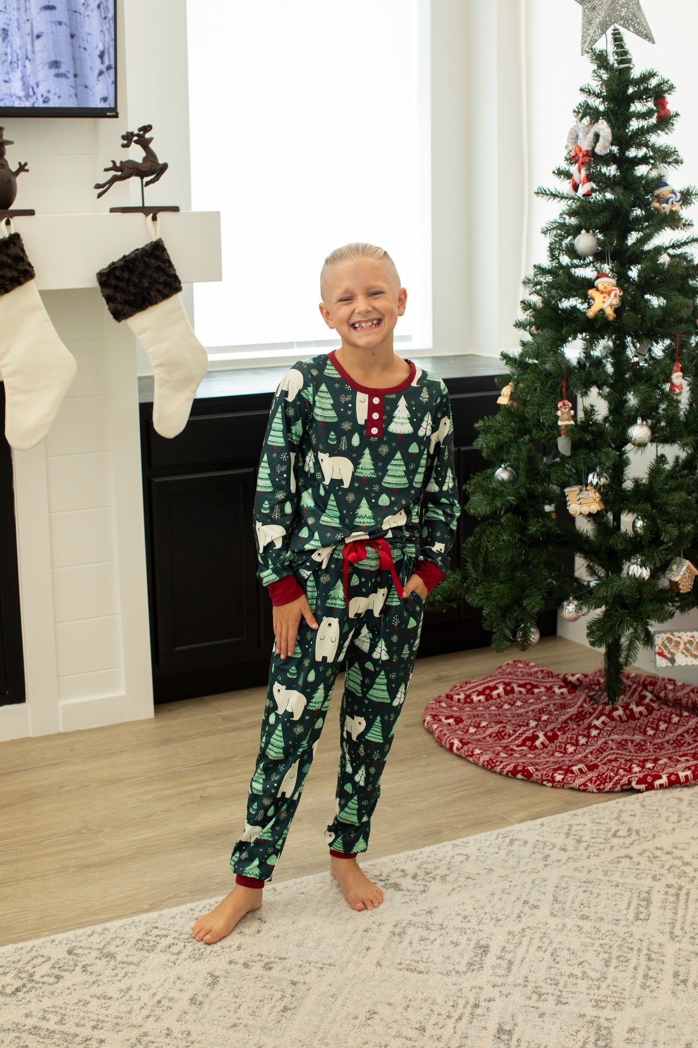 Matching Family Christmas Pajamas in Bear