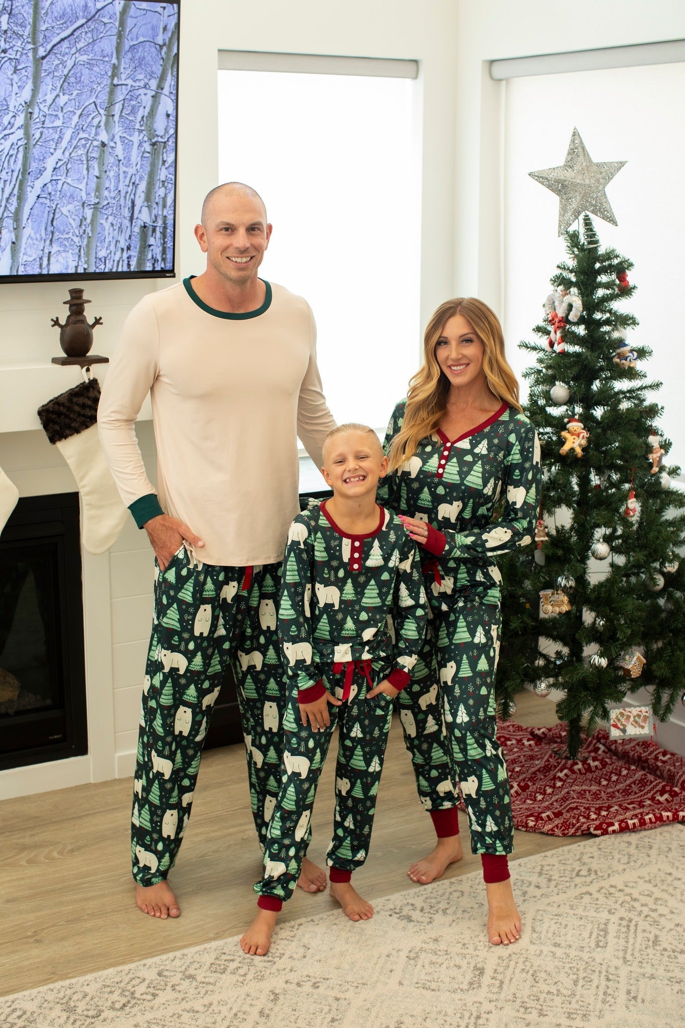 Matching Family Christmas Pajamas in Bear