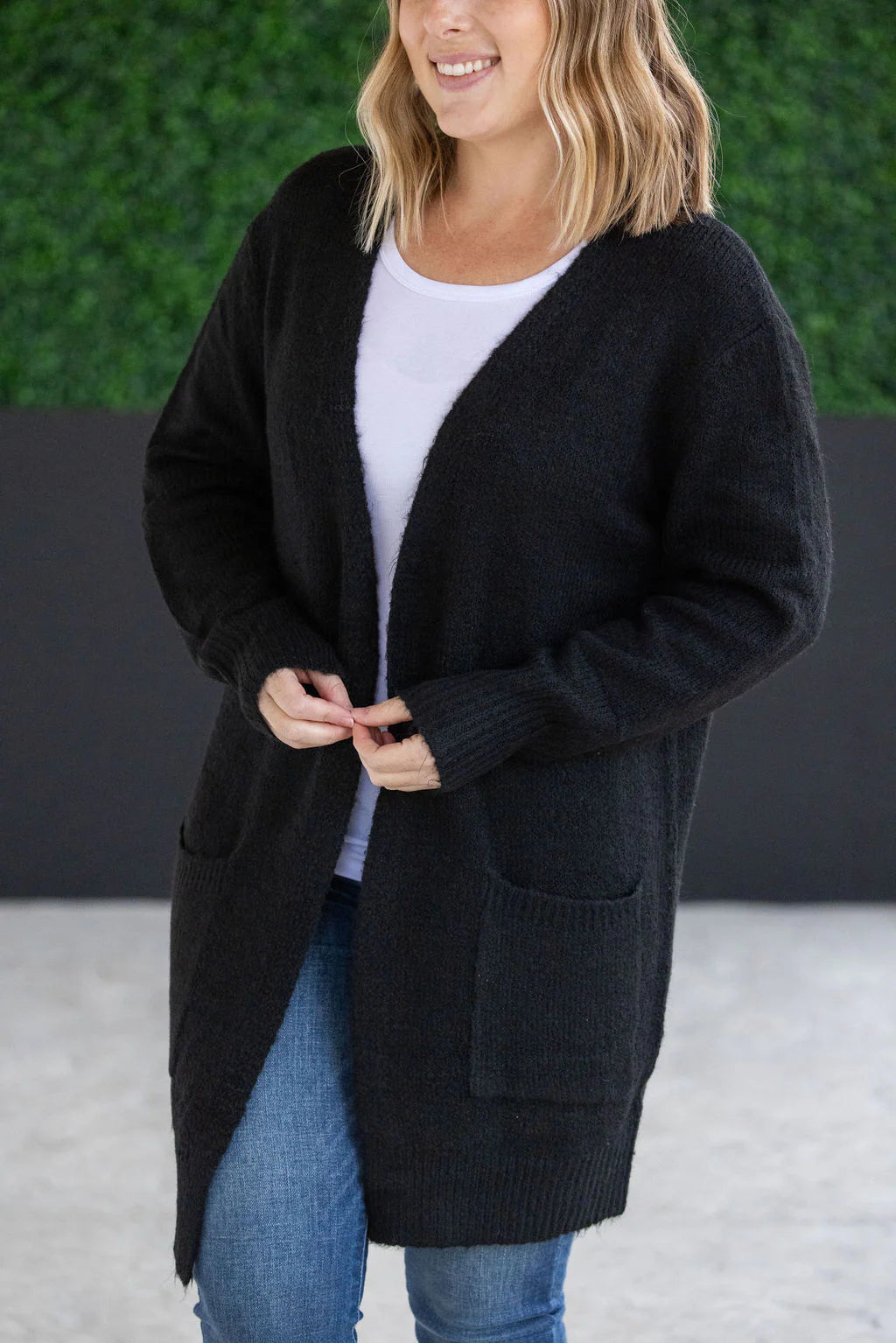 Madison Cozy Cardigan - Jet Black