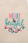 PREORDER: Merry & Bright Embroidered Sweatshirt in Sand