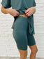 Comfy Cruising Top and Biker Shorts Set in Ash Jade