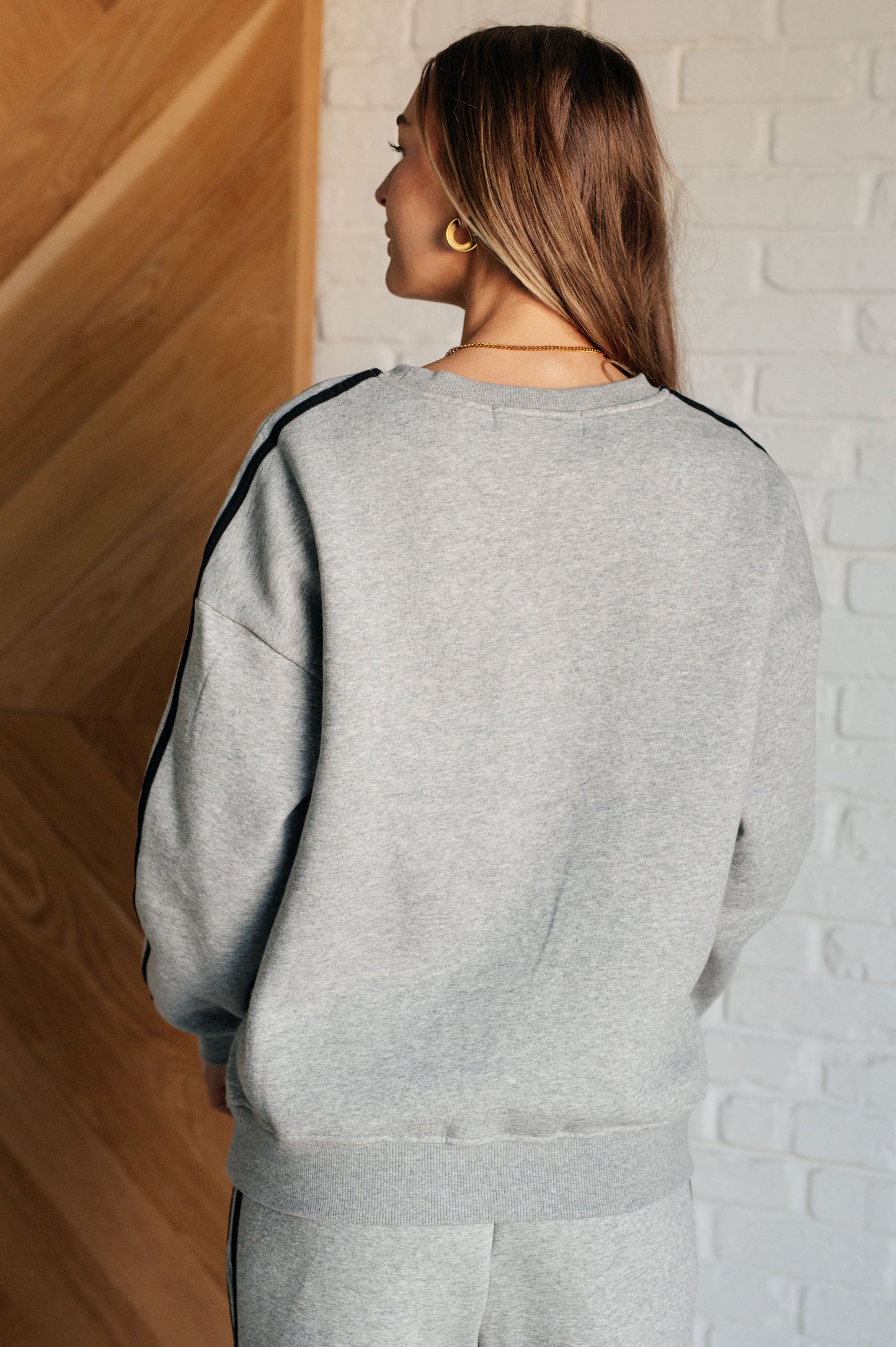 Don't Get Stuck Stripe Detail Sweatshirt