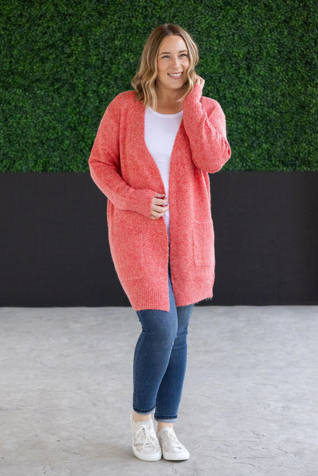 Madison Cozy Cardigan - Cherry