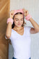 Effortless Days Stretchy Headband & Wristband Set in Heathered Pink