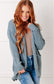 Everything Layer Waffle Knit Open Front Cardigan in Blue Grey