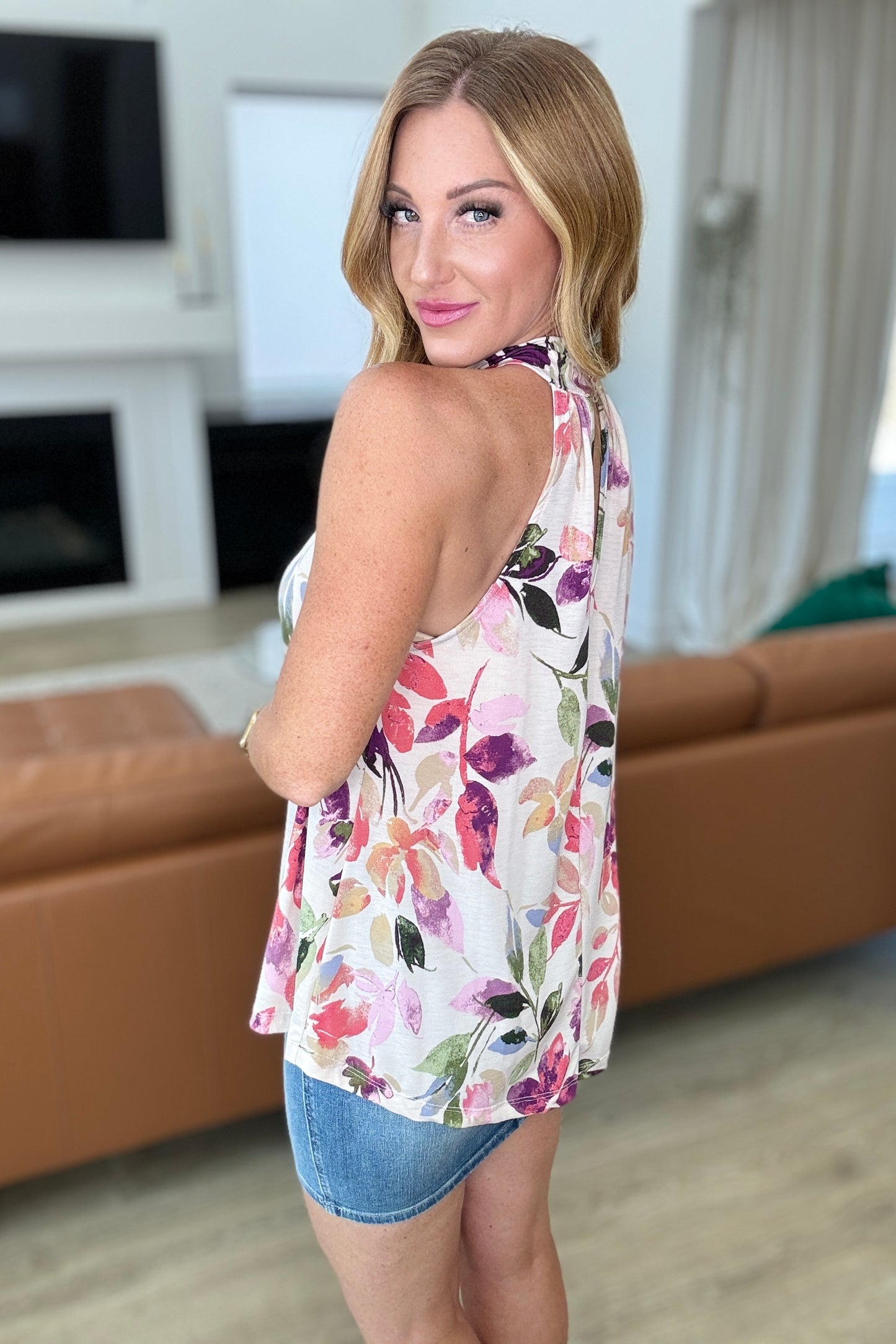 Feeling Lovely Floral Halter Blouse