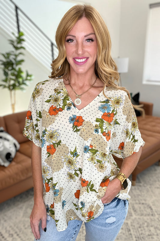 Good Morning Floral V-Neck Blouse