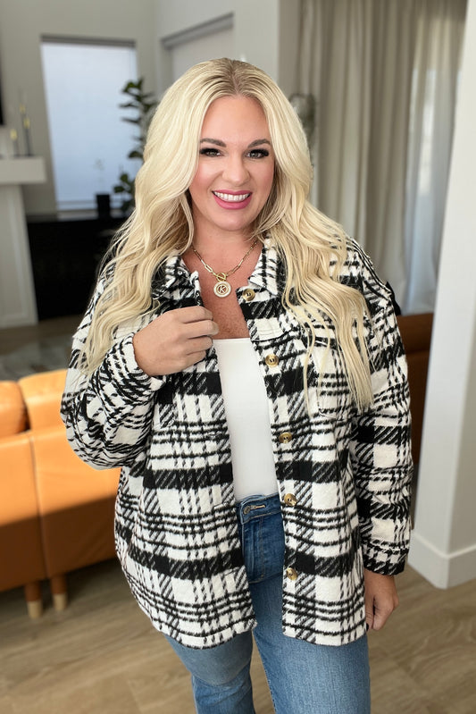 Kate Plaid Jacket in Black & White