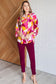 Lizzy Top in Magenta and Mustard Abstract