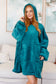 Oversized Velour Blanket Hoodie in Green