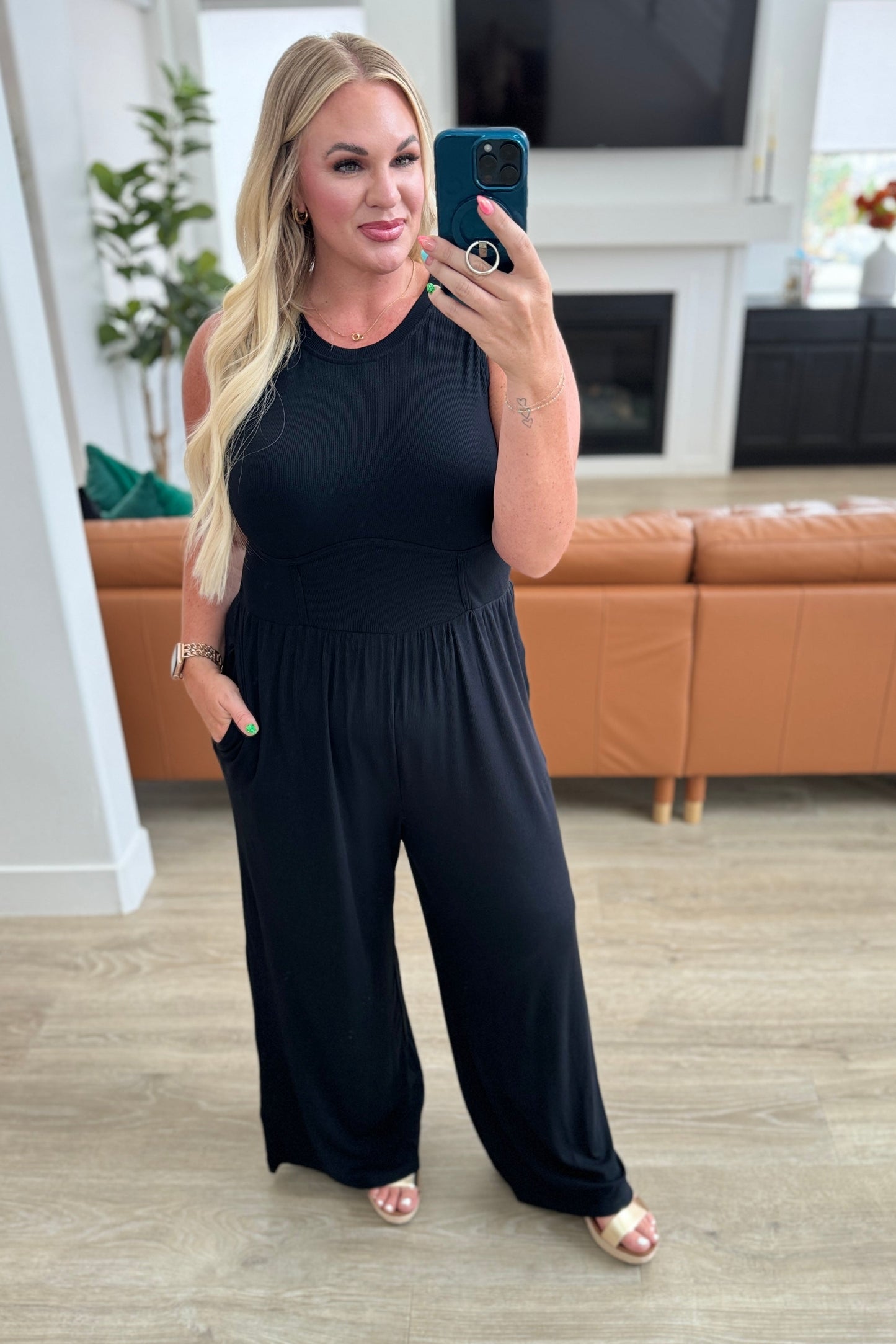 Hilary Wide Leg Jumpsuit in Black