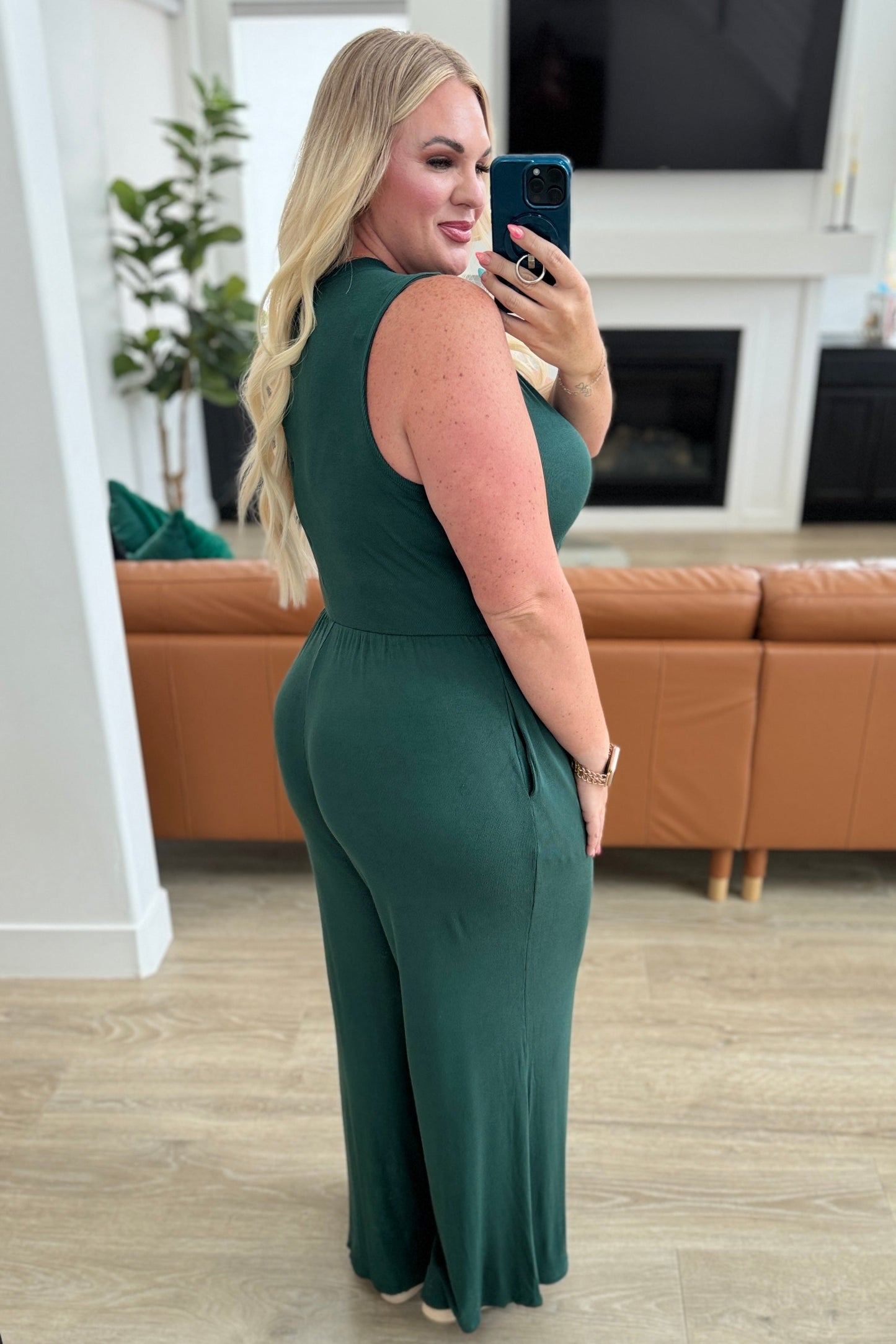 Hilary Wide Leg Jumpsuit in Green