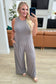 Hilary Wide Leg Jumpsuit in Grey