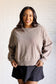 Quick Fix Mineral Wash Crew Neck Pullover in Mocha