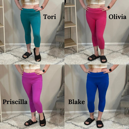 Capri Leggings with Pockets in Nine Colors