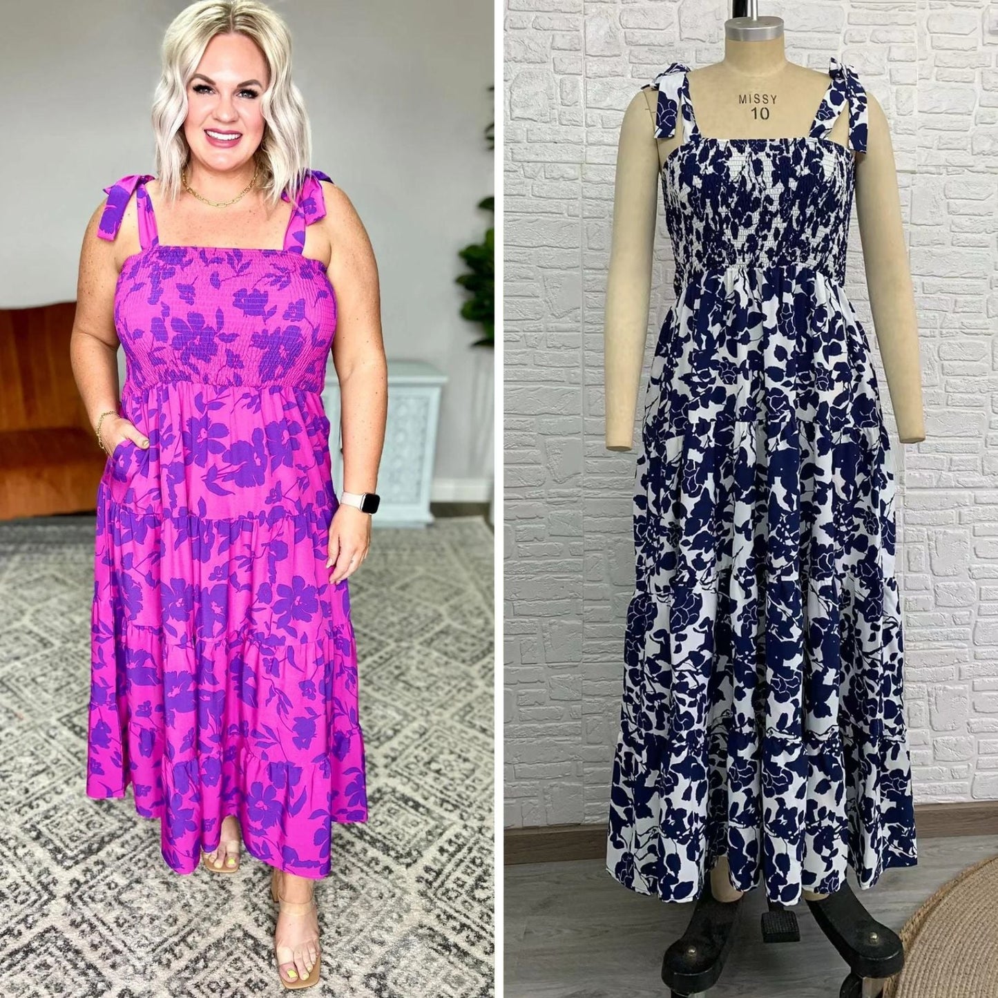 PREORDER: Tiered Floral Maxi Dress in Two Colors