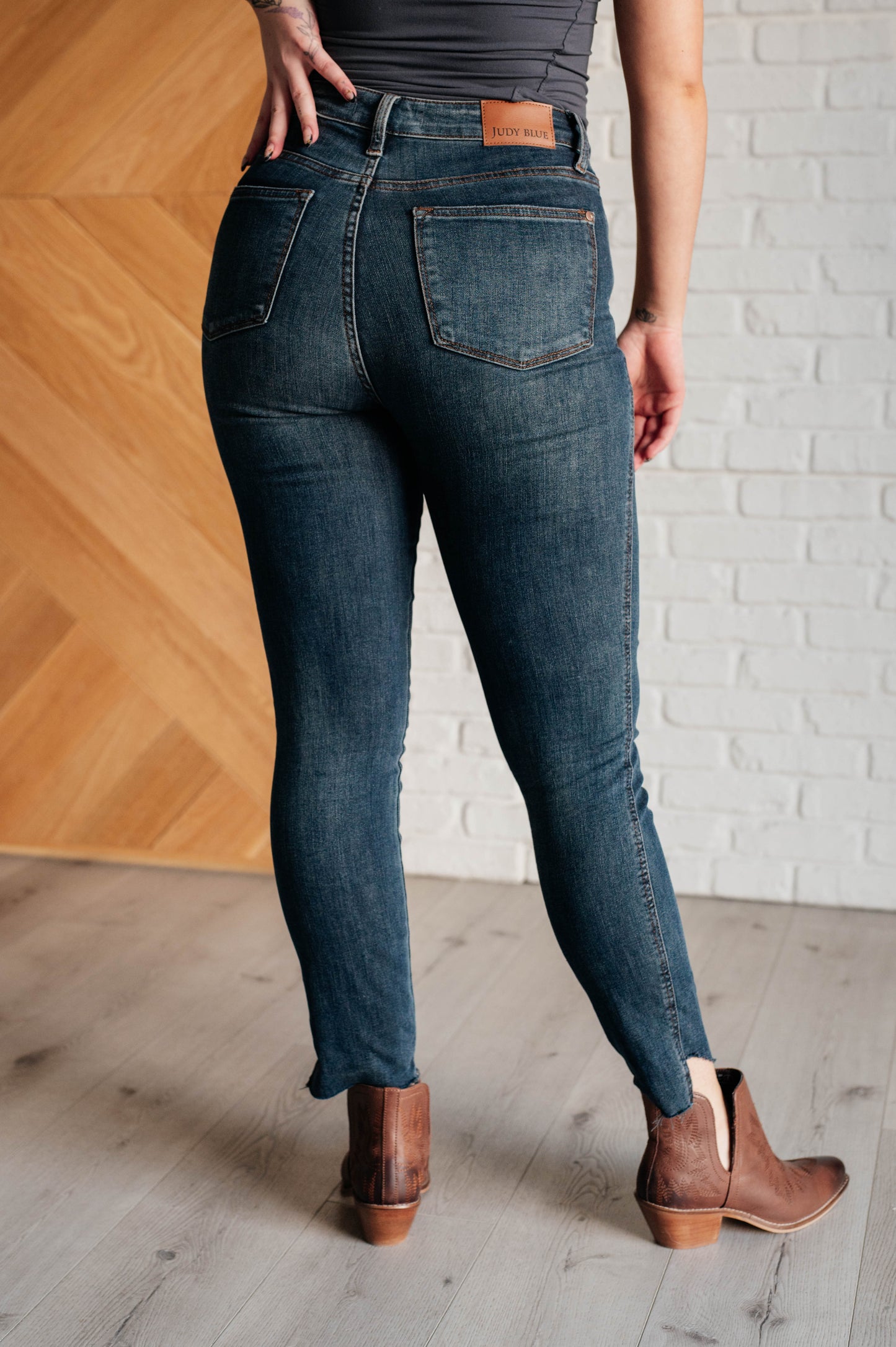 Tessa High Rise Control Top Step Hem Skinny Jeans