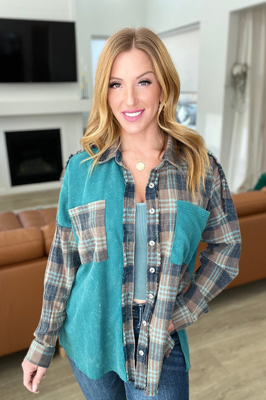 Tied for Time Thermal Plaid Button Up