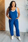 Totally Me Spaghetti Strap Jumpsuit in Light Navy