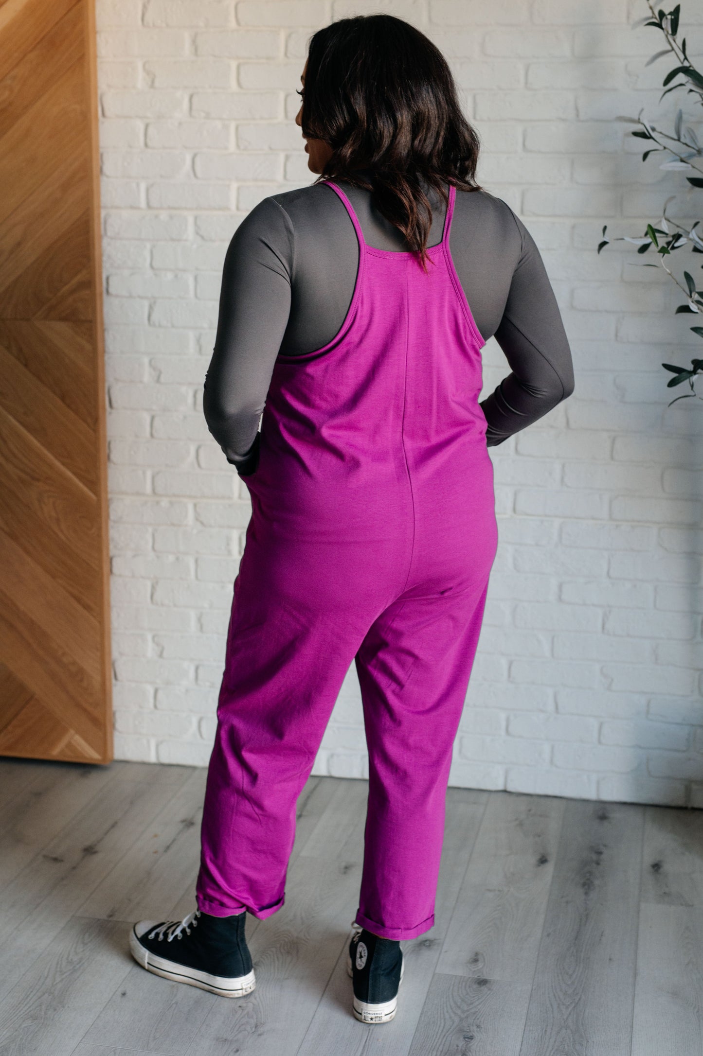 Totally Me Spaghetti Strap Jumpsuit in Light Plum