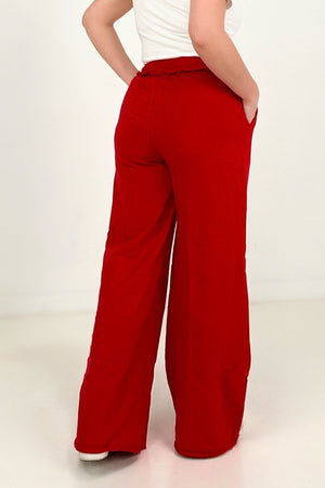 French Terry Laser Cut Pants With Pockets