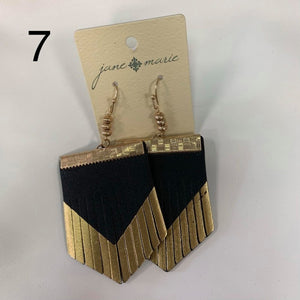 Jane Marie Leather/Metal Earrings