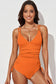 Tied Cutout Plunge One-Piece Swimsuit in Multiple Colors