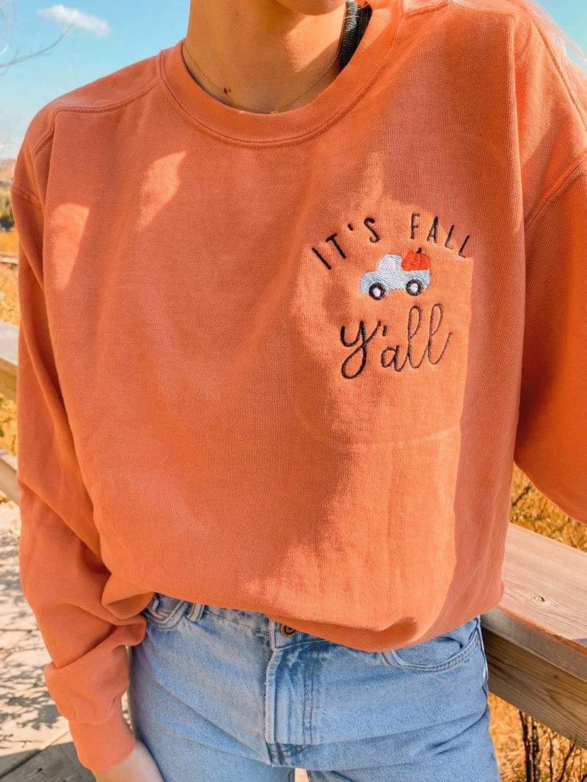 It's Fall Y'all Embroidered Sweatshirt