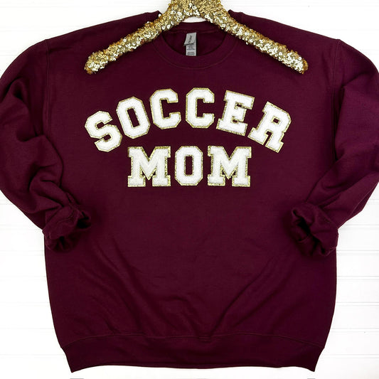 Soccer Mom Chenille Patch Sweatshirt