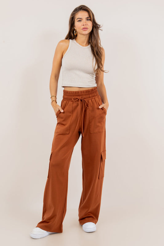 Ponte Stretch Cargo Pants In Five Colors