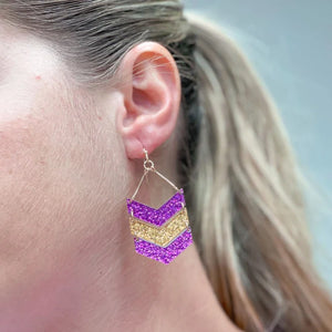 PREORDER: Glitter Game Day Arrow Dangle Earrings In Assorted Colors