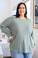 Lena Waffle Knit Basic Top In Sage