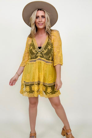 Half Sleeve Lace Cover Up - 3 COLORS!