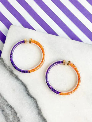 PREORDER: Game Day Jelly Tube Hoop Earrings In Assorted Colors