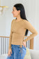 Hold Me Tight Ribbed Long Sleeve Top In Tan