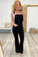 Imogene Control Top Retro Flare Overalls in Black