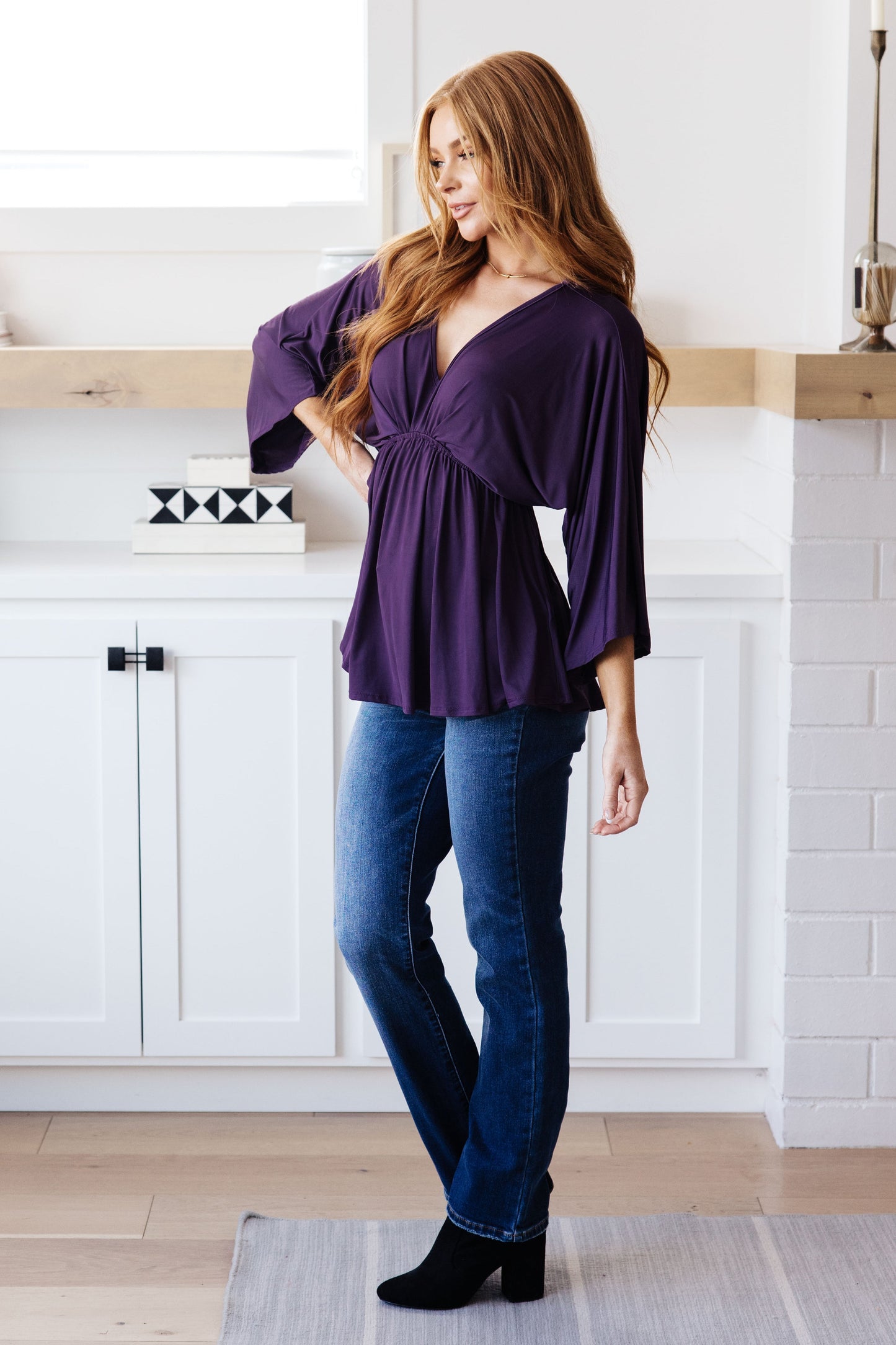 Love On The Line V-Neck Peplum Blouse