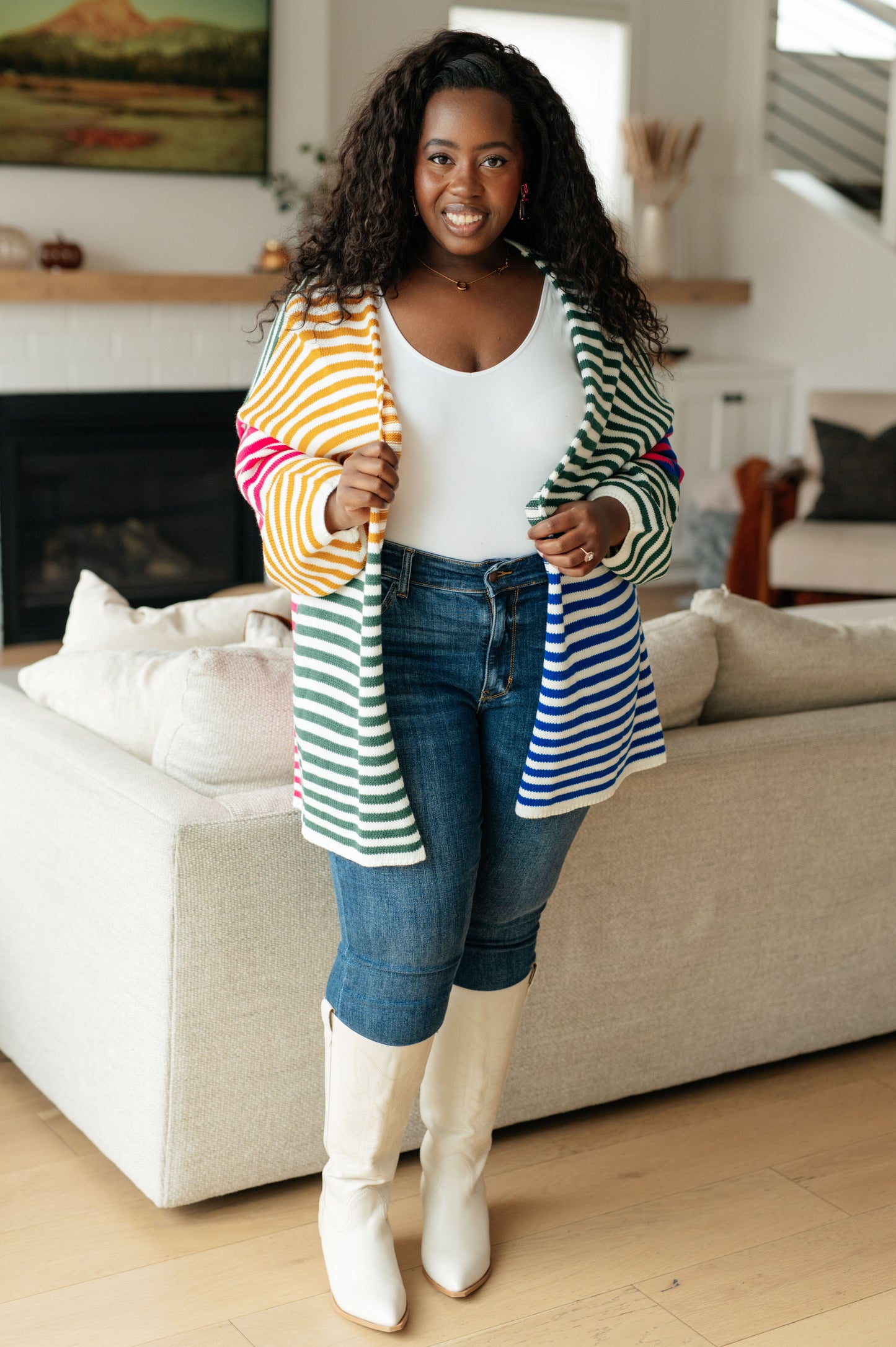 Plus size hotsell striped cardigan