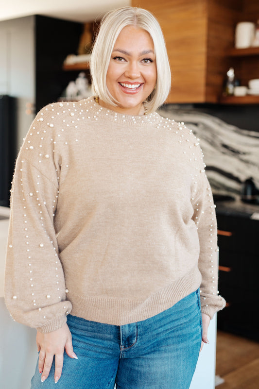 String Me Along Pearl Accent Lena Sweater